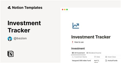 Notion investment tracker template