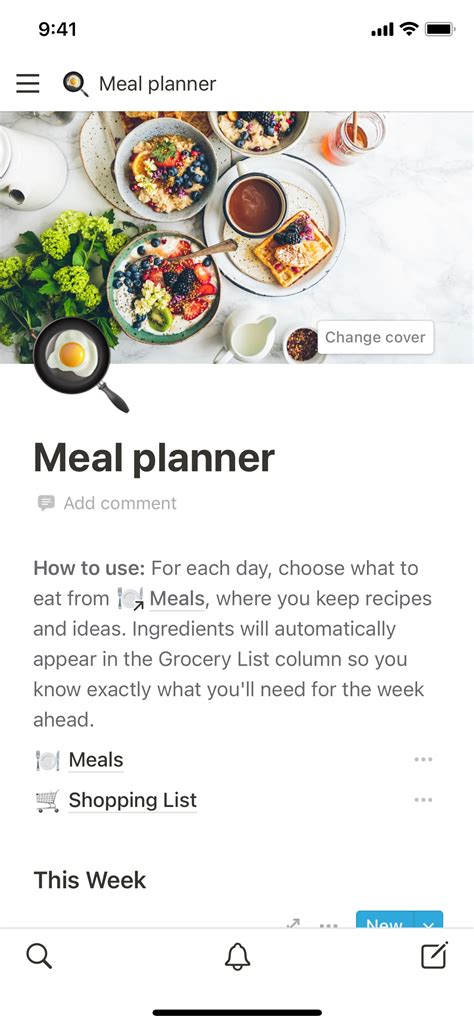 Meal Planning Database Template