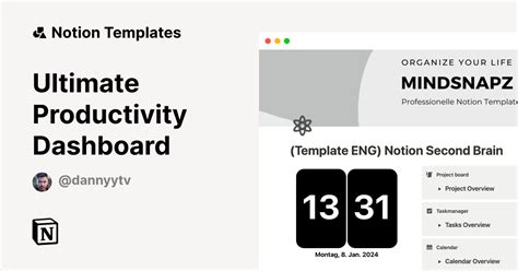 Productivity Dashboard Templates for Notion