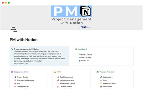 Notion Project Management Template Example Image