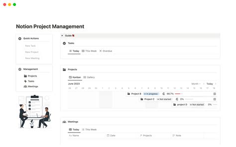 Notion Project Management Template Features Image