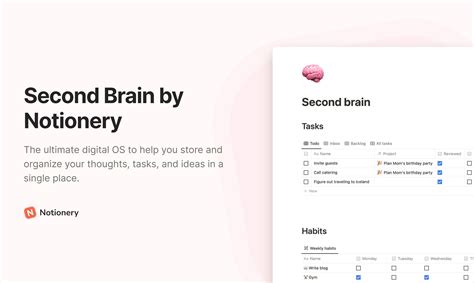 Notion Second Brain Template Inspiration