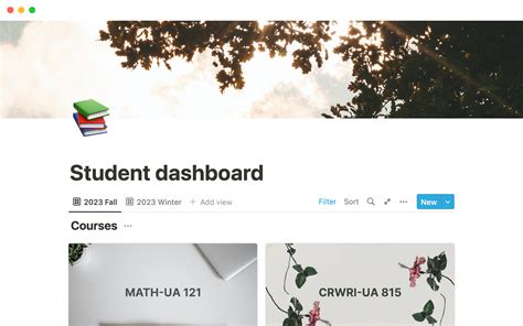 Notion Student Template Dashboard