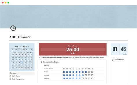 Notion Template for ADHD Organization