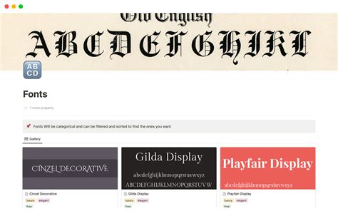 Notion Template Fonts