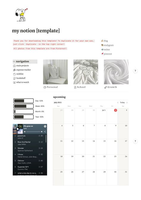 Notion Template for College Student Organization