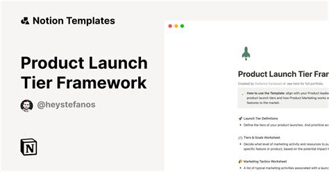 Notion Template for Product Launch