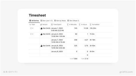 Notion Template for Time Management