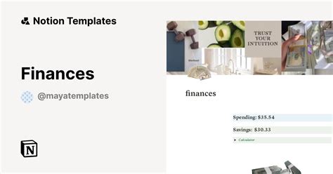 Notion templates for finances