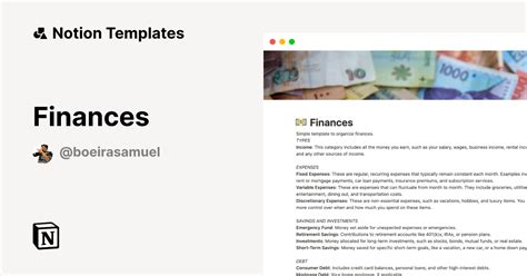 Notion templates for finances gallery 3