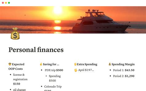 Notion templates for finances gallery 6