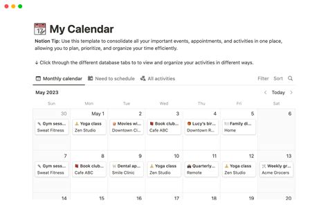 Notion To Do Template Calendar View