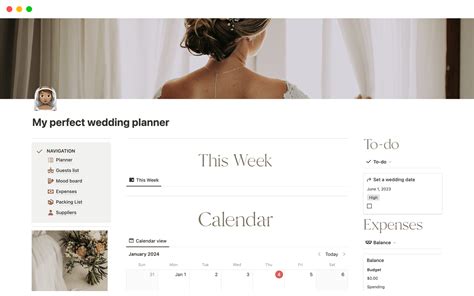 Notion Wedding Planning