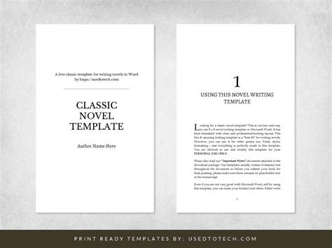 Novel template in A4 size