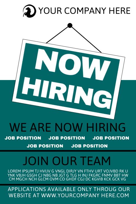 Now Hiring Poster Template Example