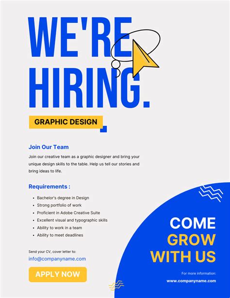 Now Hiring Poster Template Design 8