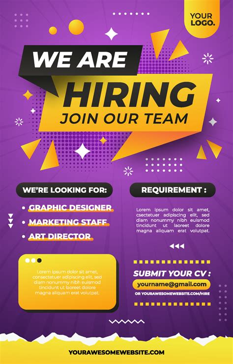 Now Hiring Poster Template Example