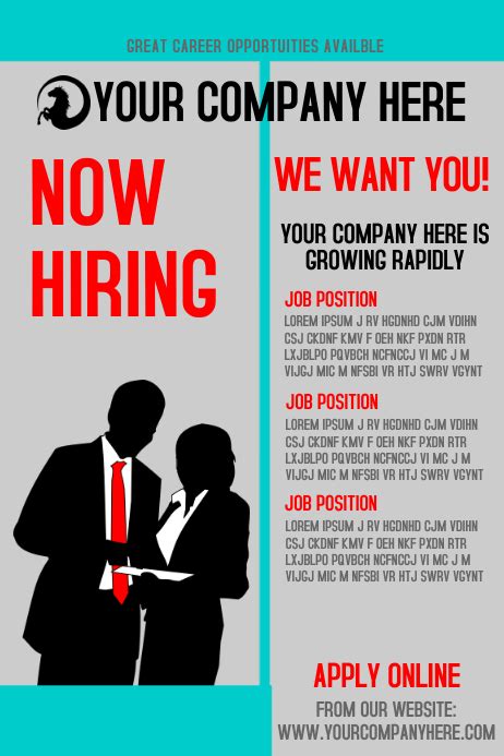 Now Hiring Poster Template Design