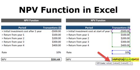 NPV Function Payback Period