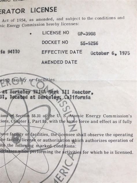 Nuclear Power Reactor Operator License