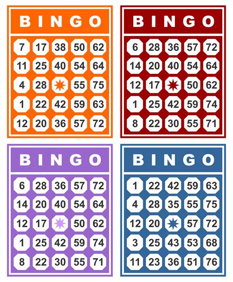 Number Bingo Printables for Elementary School Students