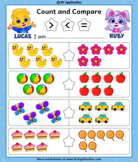 Number Comparison Worksheets for Preschool and Kindergarten