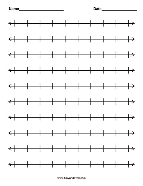 Number Line Stencil