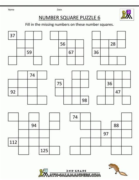 Number sequence crossword puzzle