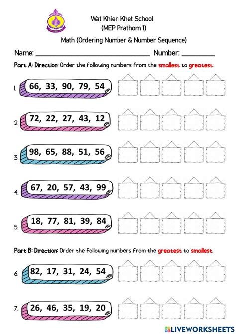 Number Sequencing Worksheets for Preschool and Kindergarten