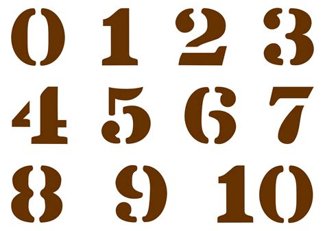 Number stencil printables for education