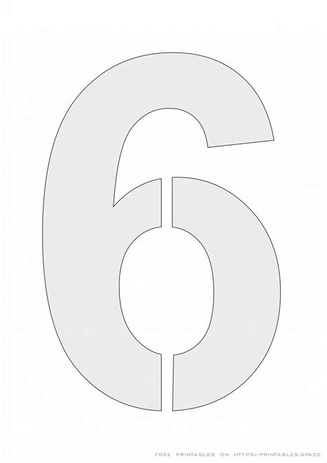 Number stencil template 6