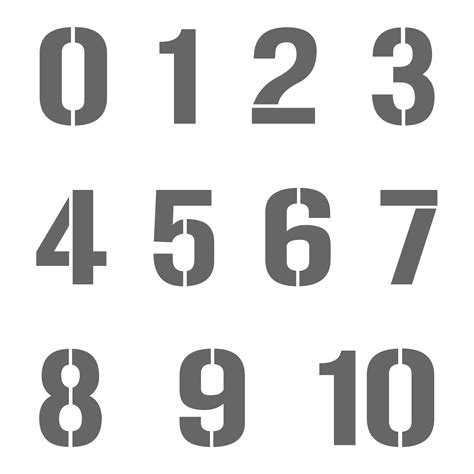 Number Stencils for Printing