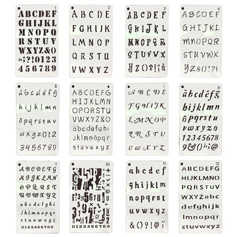 Number Stencils for Scrapbooking