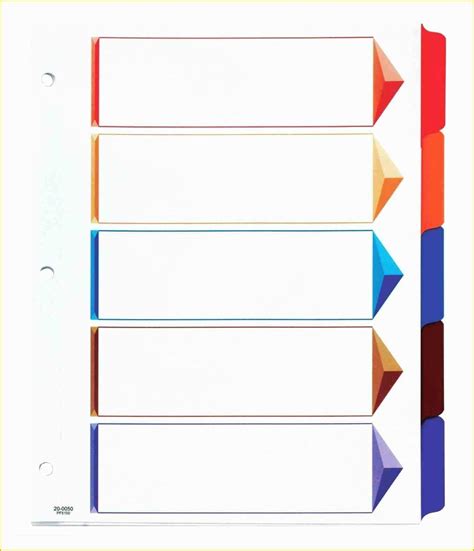 Numbered Divider Tab Template