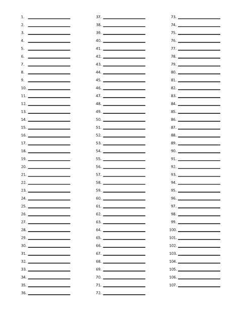 Numbered list template with images