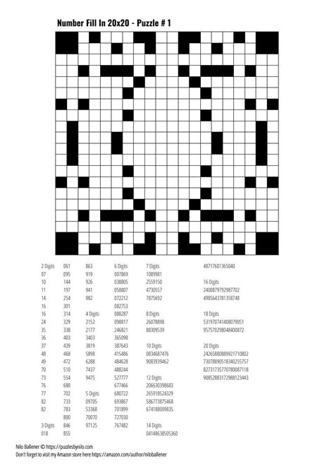 Number Fill-In Puzzle Rules