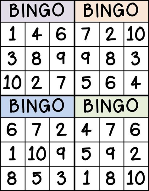 Numbers Bingo Pattern