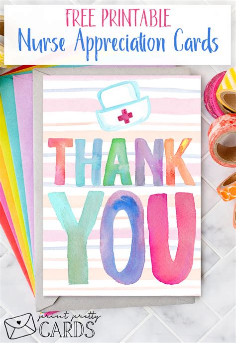 Nurse appreciation card with a colorful design