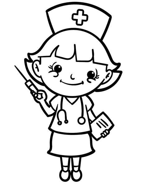 Nurse coloring pages for children