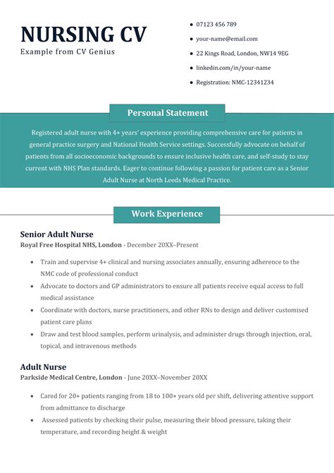 Nurse CV Template 4