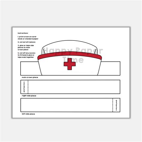 Nurse Hat Template 3