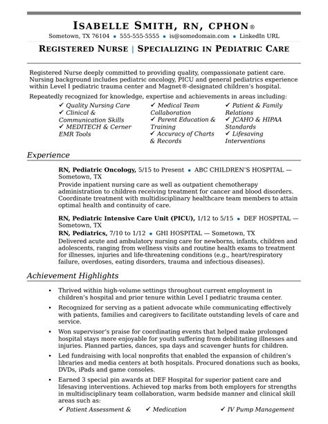 Nurse Mentor Resume Template