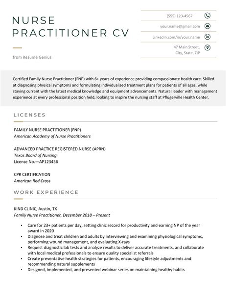 Nurse Practitioner Resume Template