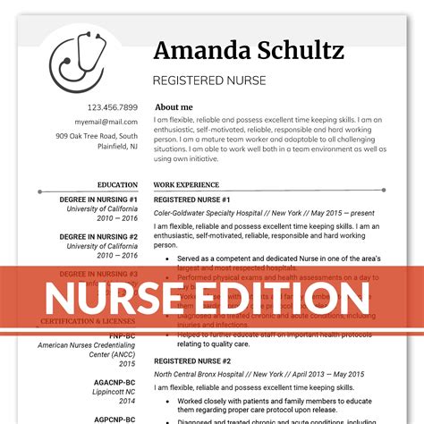 Nurse Resume Template Word Download Examples Free