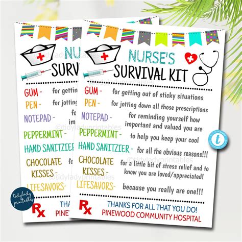 Nurse Survival Kit Printable