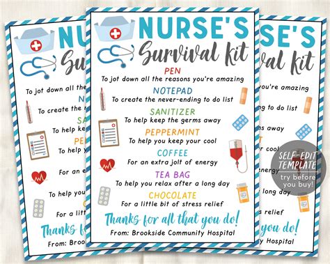 Nurse's Survival Kit Template