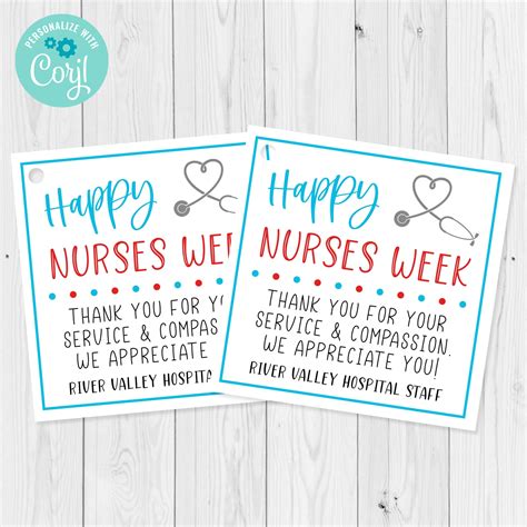 Nurses Week Free Printable Gift Tags