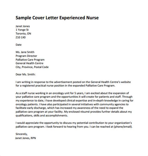 Nursing Cover Letter Template Example 10