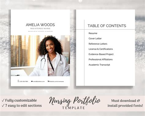 Nursing Portfolio Template Word Example 1