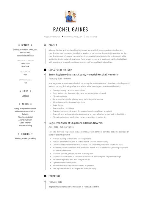 Nursing Resume Template 2